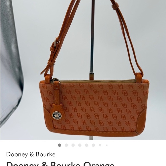 Dooney & Bourke Orange Leather Trim Wristlet #45 - Picture 10 of 13